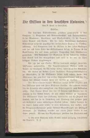 Die Mission in den deutschen Kolonien