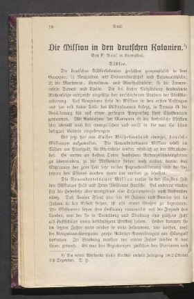 Die Mission in den deutschen Kolonien
