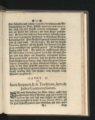 Caput II. De Sacra Scriptura & de Traditione, item de Iudice Controversiarum.