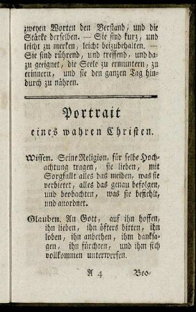 Portrait eines wahren Christen.