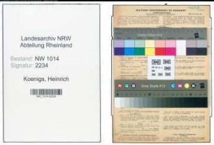Entnazifizierung Heinrich Koenigs , geb. 11.02.1889 (Arbeiter)