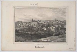 Ansicht von Reichenbach, Lithographie, 1839 : Reichenbach / Nach der Natur gez. und lithogr. von C. W. Arldt. - [Dresden] : [Pietzsch] , [1839]. - 1 Kunstblatt : Lithogr. ; 20 x 13 cm