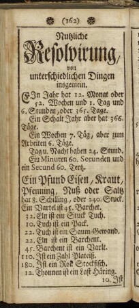 Nutzlliche Resolvirung, von unterschiedlichen Dingen insgemein.