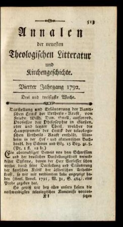 Drei und dreißigste Woche