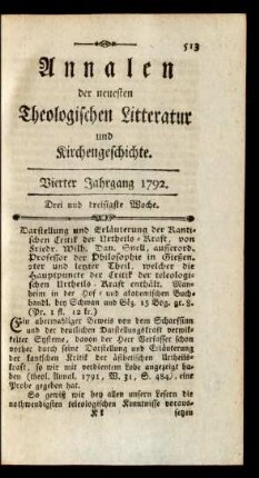 Drei und dreißigste Woche