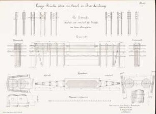 Lange Brücke über die Havel, Brandenburg/Havel: Ansichten, Grundriss, Details 1:100, 1:10
