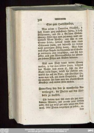 Anmerkung bey den so mancherley Anweisungen, die Flecken aus den Kleidern zu machen.