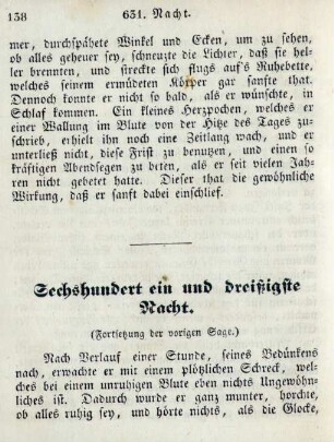 Sechshundert ein und dreißigste Nacht