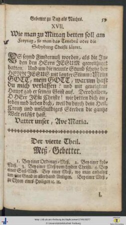 Der vierte Theil. Meß-Gebetter.
