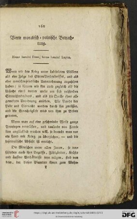 Vierte moralisch-politische Betrachtung