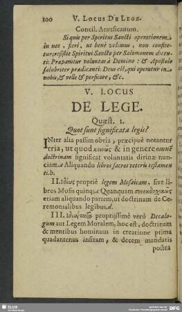 V. Locus De Lege