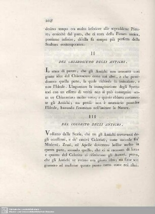 III. Del Colorito Degli Antichi.