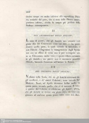 III. Del Colorito Degli Antichi.