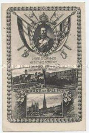 Feldpostkarte von seinem Bruder aus Halle (Saale) - Personenkonvolut