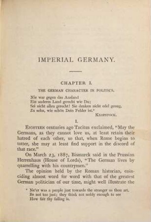 Imperial Germany : a critical study of fact and character