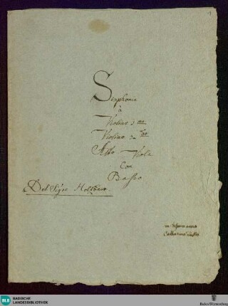 Quartets - Don Mus.Ms. 779 : vl (2), vla, b; E|b; DTB 3/1 deest