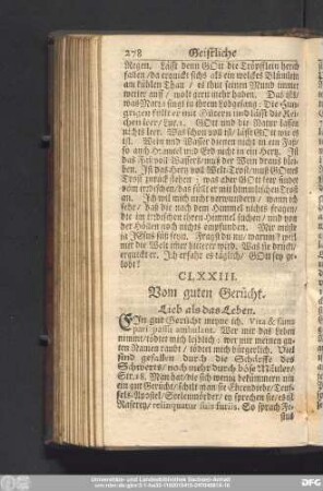 CLXXIII. Vom guten Gerücht. Lieb als das Leben.