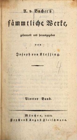 A. v. Bucher's sämmtliche Werke, 4. Predigtwesen