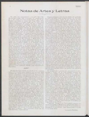 Notas de artes y letras