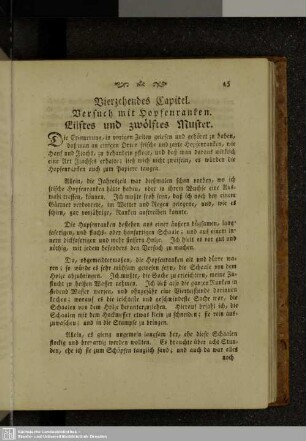Vierzehendes Kapitel. Versuch mit Hopfenranken. Eilftes und zwölftes Muster.