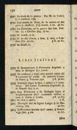 732-734, Libri Italiani
