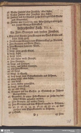 Achtzehendes Fach, No. 1. An Zien-Graupen und derben Zienstein