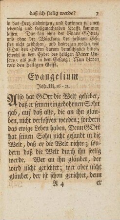 Evangelium Joh. III, 16-21