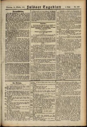 Zweite Ausgabe vom Samstag, den 29. Oktober 1921.