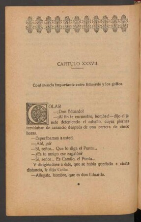 Capítulo XXXVII - Conferencia importante entre Eduardo y los golfos