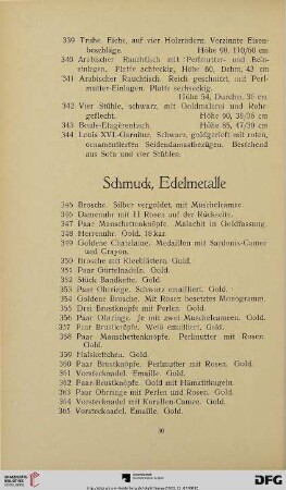 Schmuck, Edelmetalle (Nr. 345-434)