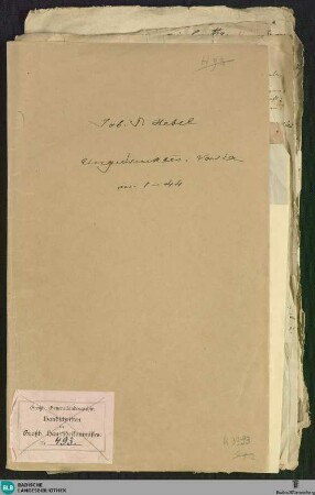 "Ungedruckte Papiere" - K 3393 : Varia