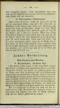 Zehnte Abtheilung. Von Kuchen und Torten