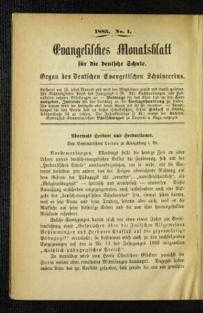Abermals Herbart und Herbartianer