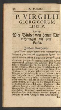 P. Virgilii Georgicorum Libri IV.