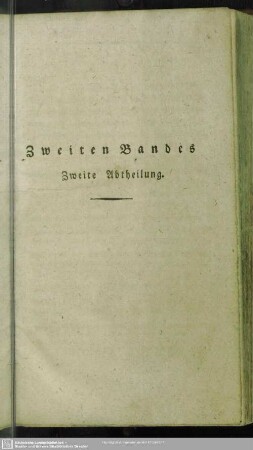 Zweiten Bandes Zweite Abtheilung