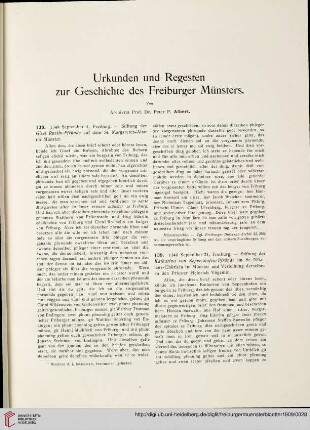 Urkunden und Regesten zur Geschichte des Freiburger Münsters, [5]