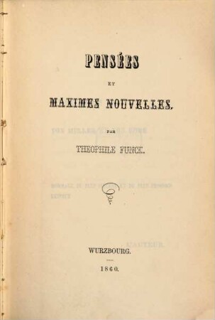 Pensées et maximes nouvelles