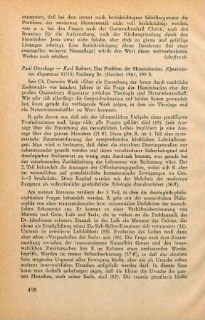498-500 [Rezension] Das Problem der Hominisation