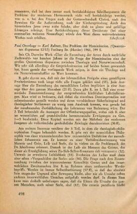 498-500 [Rezension] Das Problem der Hominisation