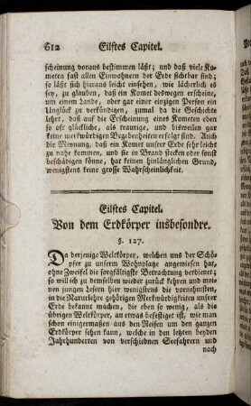 Eilftes Capitel. Von dem Erdkörper insbesondre.