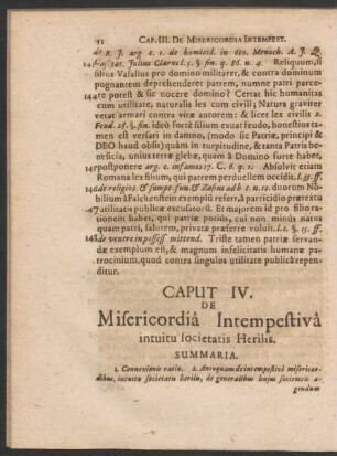 Caput IV. De Misericordia Intempestiva intuitu societatis Herilis.