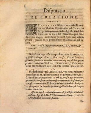 Disputatio de creatione