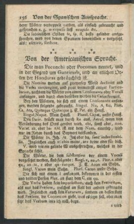 Von der Americanischen Sprache