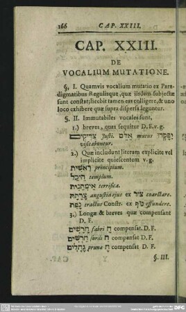 Cap. XXIII. De Vocalium Mutatione