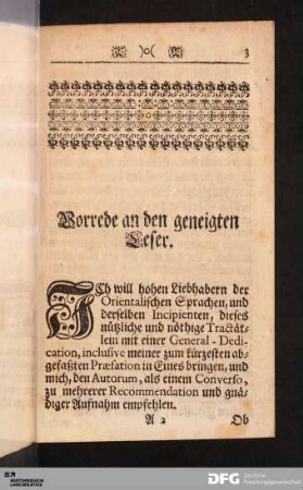 Vorrede an den geneigten Leser.