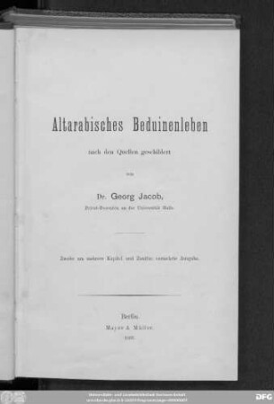 Altarabisches Beduinenleben