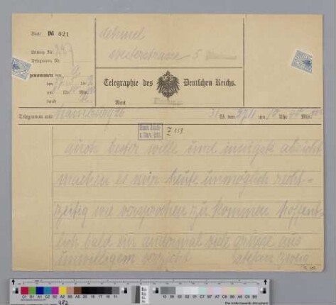 Telegramm an Richard Dehmel