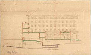 Bestelmeyer, German; München, Hofgartenstr. 3; Köglmühl - Areal, Wohn- und Geschäftshausneubau - Teilschnitt