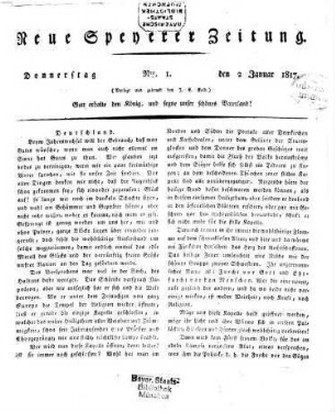 Neue Speyerer Zeitung. 1817