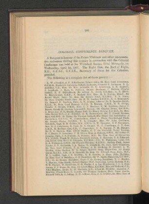 Colonial Conference Banquet. Report of Proceedings.